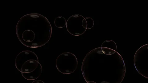 PNG Alpha.Soap bubbles.Looping endless animation of flying up soap bubbles. Stock Footage 94597978