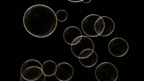 PNG Alpha.Soap bubbles.Looping endless animation of flying up soap bubbles. Stock Footage 94694092