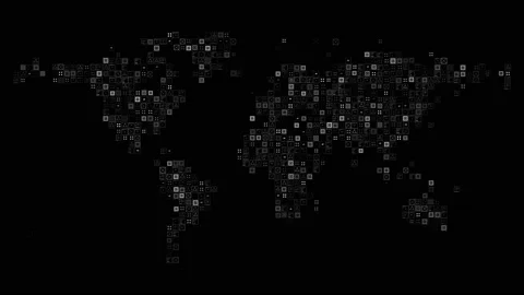 PNG Alpha.World map with HUD elements. Stock Footage 95539505