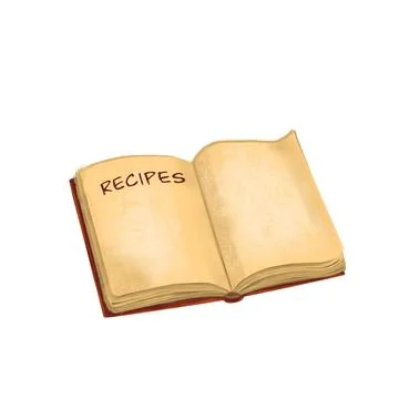 Png digital drawing on kitchen theme for your design cookbook Stock Illustration