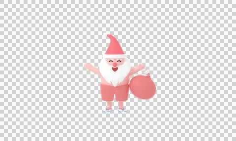 PNG Elevate your festivities with a 3D Santa Claus in a Summer Christmas Stockillustratie