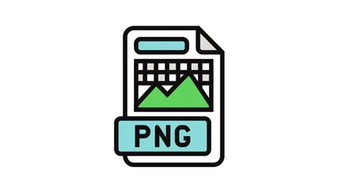 Png file format document color icon animation Stock Footage 326100753