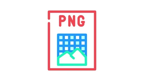 Png file format document color icon animation Stock Footage 327271826