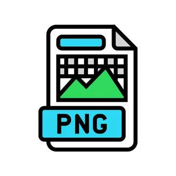 Png file format document color icon vector illustration Illustrazione stock