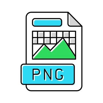 Png file format document color icon vector illustration 库存插图