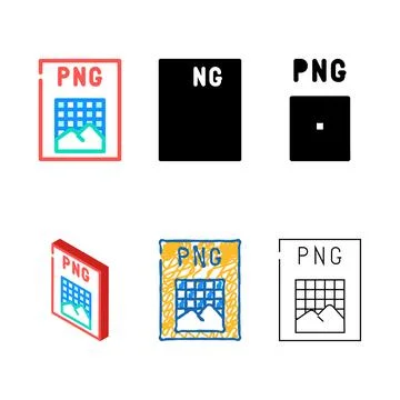 Png file format document color multistyle icon vector 库存插图