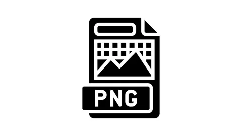 Png file format document glyph icon animation Stock Footage 326158674