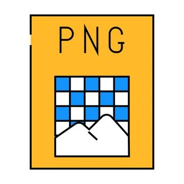 Png file format document icon color illustration Ilustração Stock