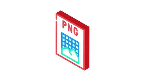 Png file format document isometric icon animation Stock Footage 327294746