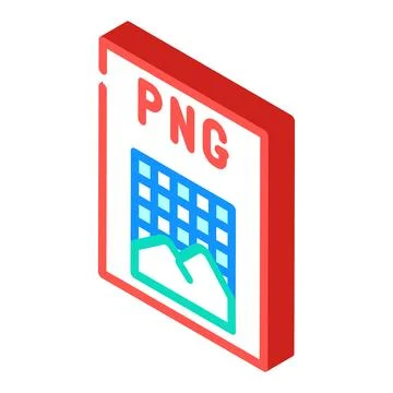Png file format document isometric icon vector illustration 스톡 일러스트