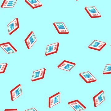 Png file format document isometric icon seamless pattern Stock Illustration