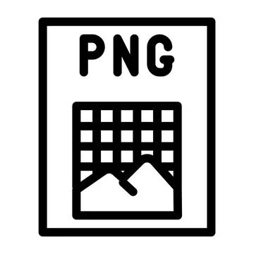 Png file format document line icon vector illustration Illustrazione stock