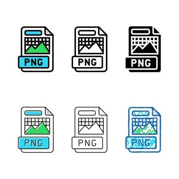 Png file format document styles color icon vector 스톡 일러스트