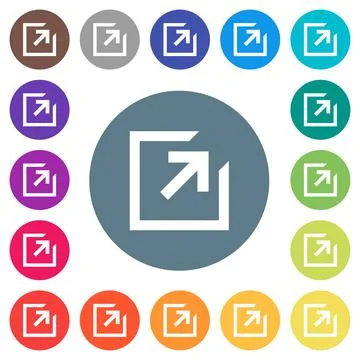 PNG file format flat white icons on round color backgrounds Stock Illustration