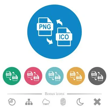 PNG ICO file conversion flat round icons 스톡 일러스트
