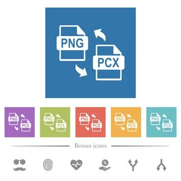 PNG PCX file conversion flat white icons in square backgrounds イラスト素材