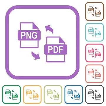 PNG PDF file conversion simple icons Stock Illustration