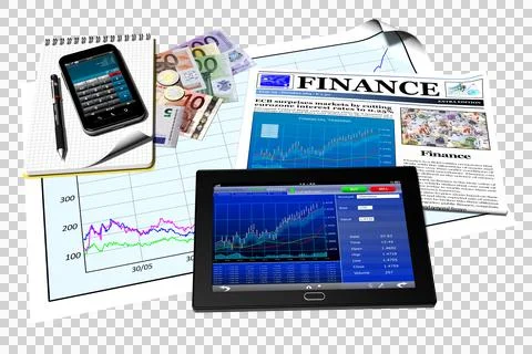 PNG. Transparent. Computer Tablet Smartphone Finance 스톡 일러스트