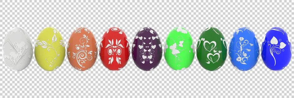 PNG. Transparent. Decorated Easter egg series イラスト素材