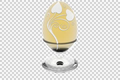 PNG. Transparent. Gold decorated Easter egg. Stock Illustration