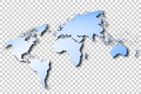 PNG; Transparent.  Stylized map of the world on a transparent background. Illustrazione stock