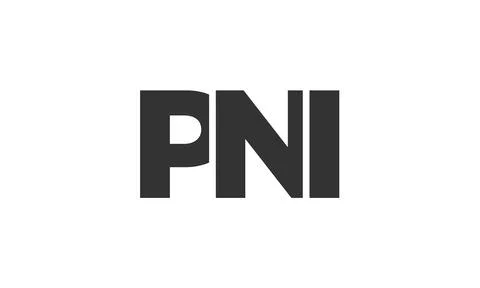 PNI logo design template with strong and modern bold text. Initial based ve.. Stock Illustration