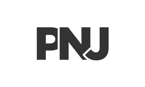 PNJ logo design template with strong and modern bold text. Initial based ve.. Stock Illustration