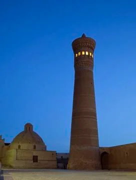 Po-i Kalan architectural complex in Bukhara, Uzbekistan Stock Photos