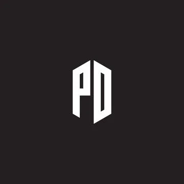 PO Logo monogram with hexagon shape style design template Stock Illustration