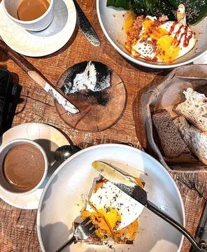 Poached egg for breakfast. Stock Photos