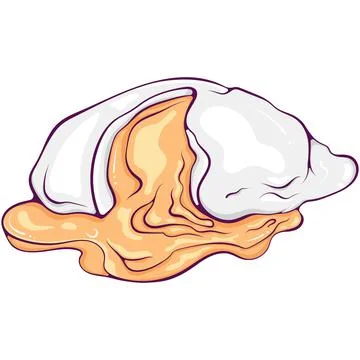 Poached egg color Stock Illustration