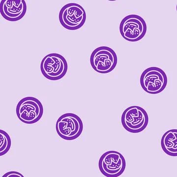 Poached egg glyph vector seamless pattern Stock Illustration