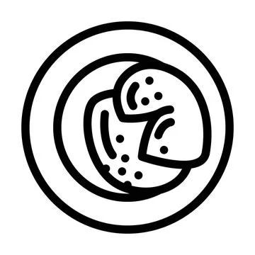 Poached egg line icon vector illustration Stock Illustration