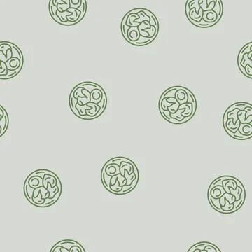 Poached egg line seamless pattern Stock Illustration