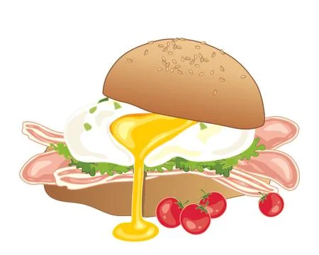 Poached egg meal Stock Illustration