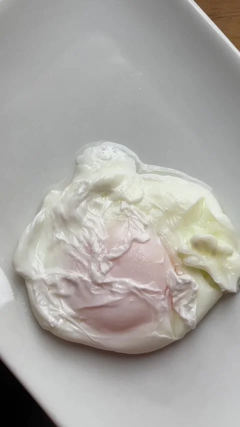 Poached egg from top. Stock Footage 288255802