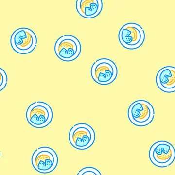 Poached egg vector seamless pattern Stock Illustration