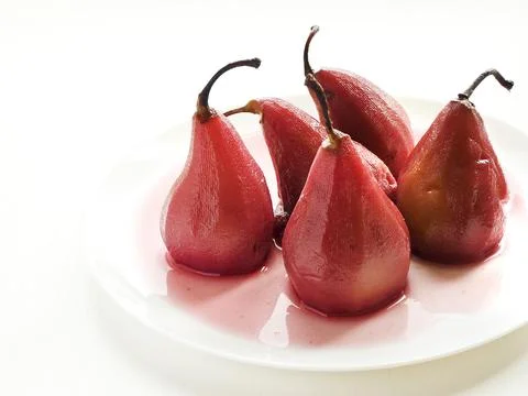 Poached mulled pears Stock Photos