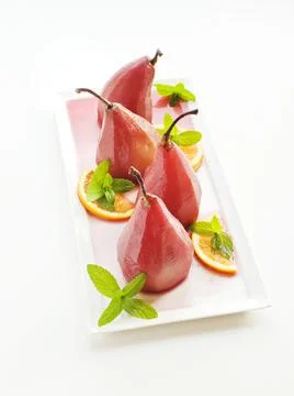 Poached mulled pears Stock-Fotos