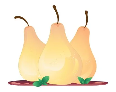 Poached pears Stock Illustration