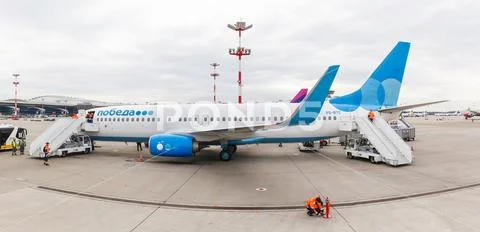 Pobeda Airlines Boeing 737 Stock Photos