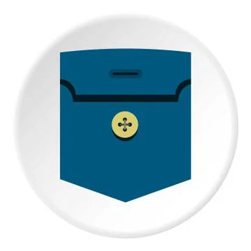 Pocket with button icon circle Illustrazione stock