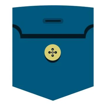 Pocket with button icon isolated Illustrazione stock