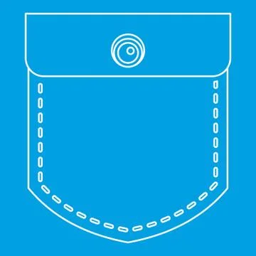 Pocket with a button icon, outline style Stock Illustration