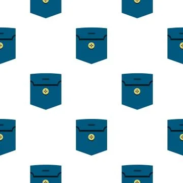 Pocket with button pattern flat Stock Illustration
