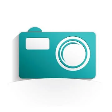 Pocket camera paper icon Stock Illustration