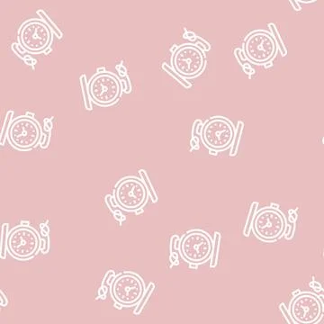 Pocket clock line vector seamless pattern イラスト素材