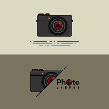 Pocket Compact Camera Cartoon Design set Stock Illustration