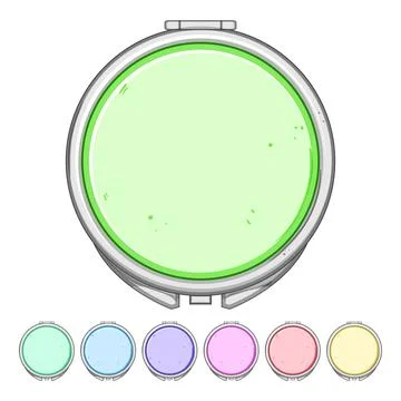 Pocket compact mirror cartoon vector graphic Stock Illustration