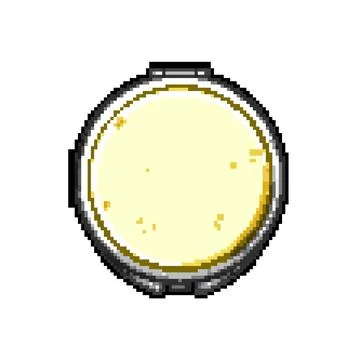Pocket compact mirror pixel art vector illustration Stock Illustration